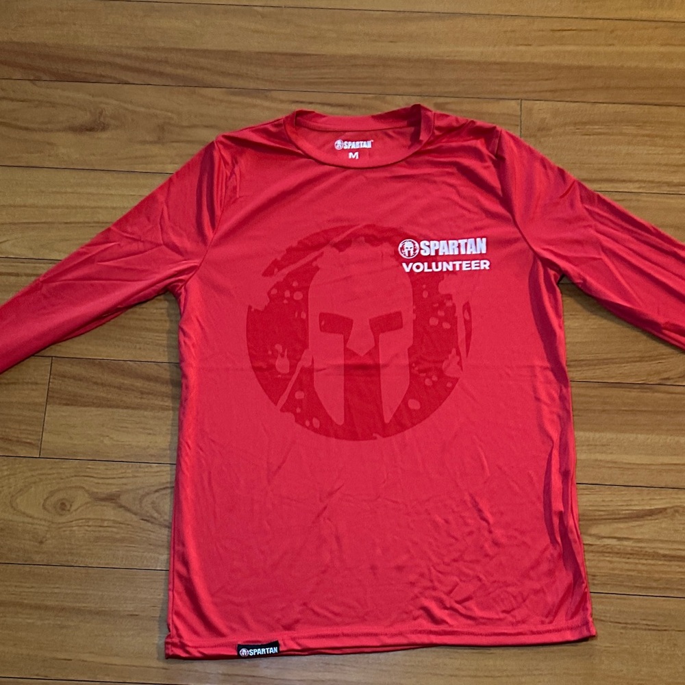 Spartan Volunteer Red Long Sleeve Shirt Unisex Size Medium